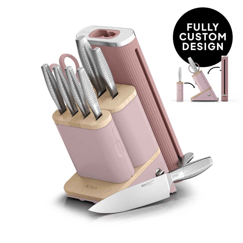 Ninja NeverDull® Pro 10-Piece Premium Kitchen Knife Set & Steak Knives in Chai Pink